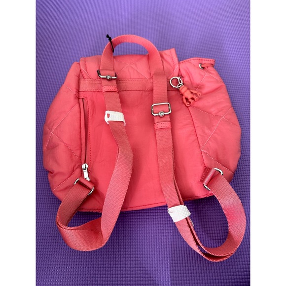 Kipling Adino Mini Backpack - Cosmic Pink Quilt (Retail $119!) monkey keychain - Picture 3 of 6